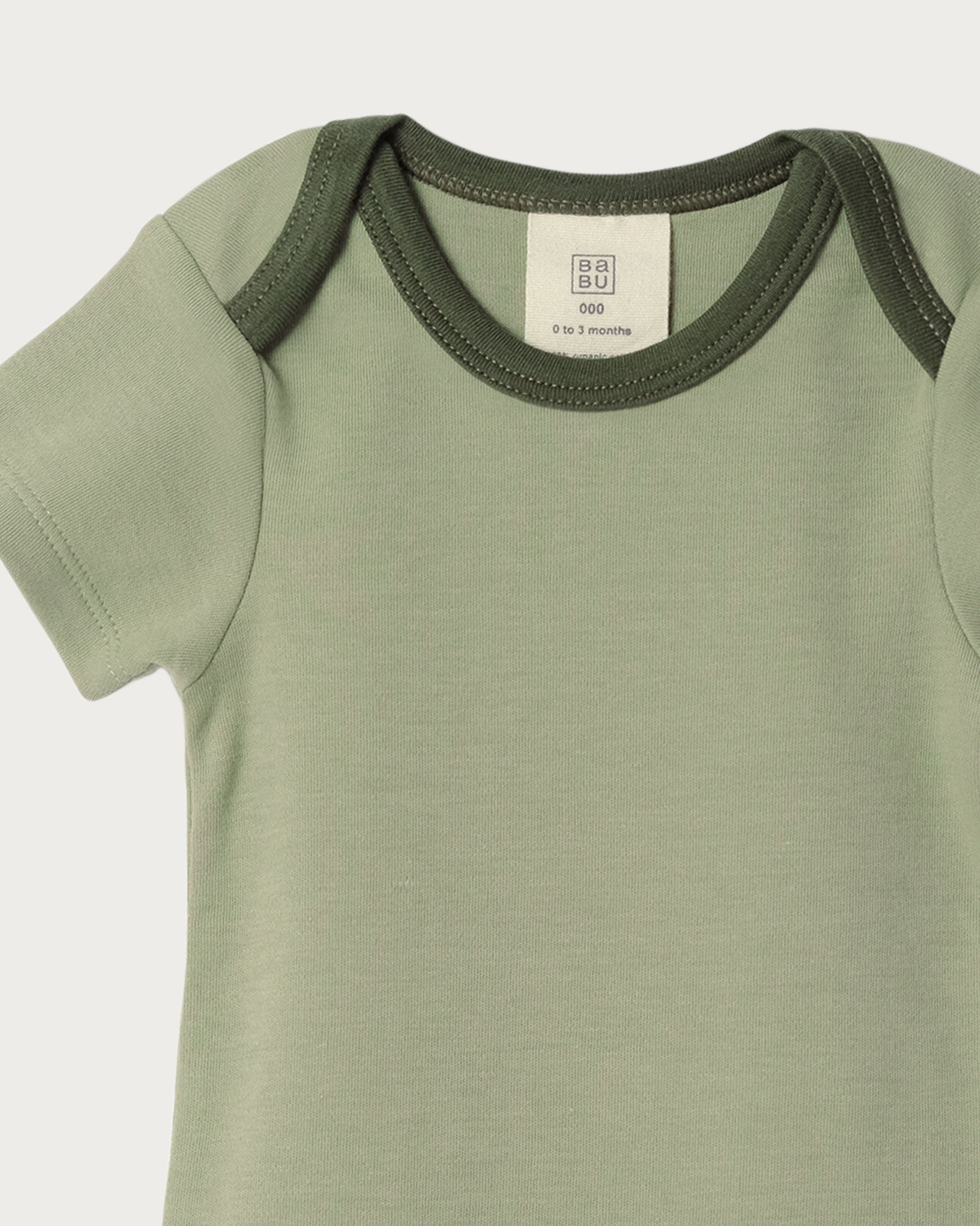 Short Sleeve Bodysuit - Sage Contrast