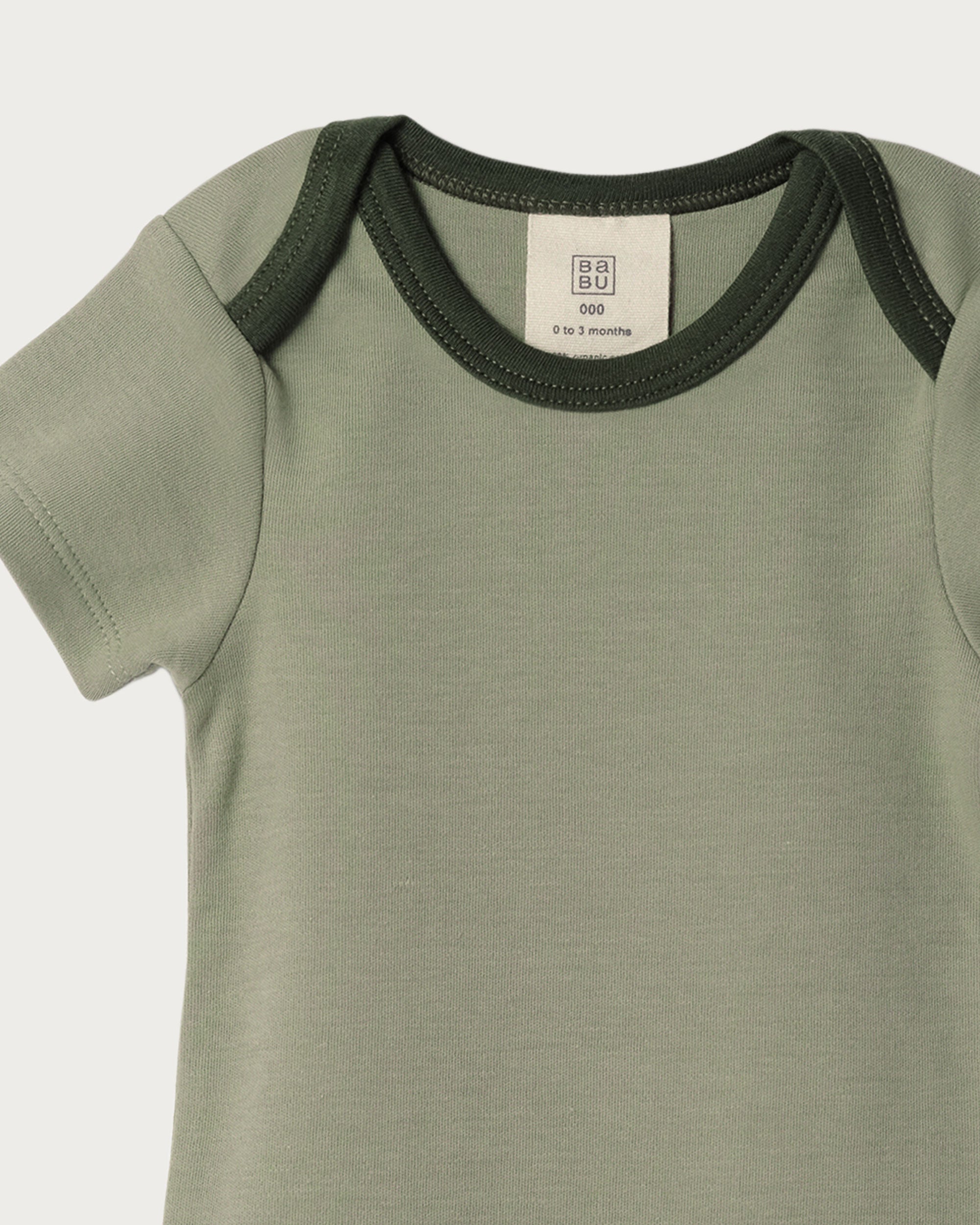 Short Sleeve Bodysuit - Sage Contrast