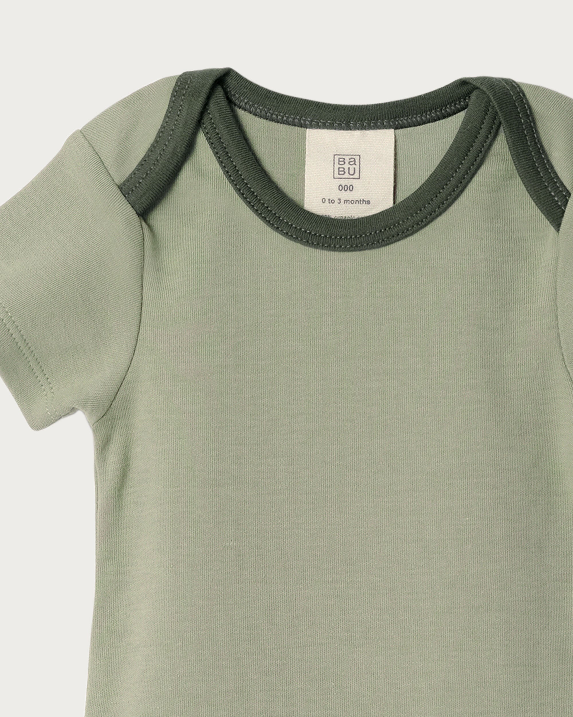 Short Sleeve Bodysuit - Sage Contrast