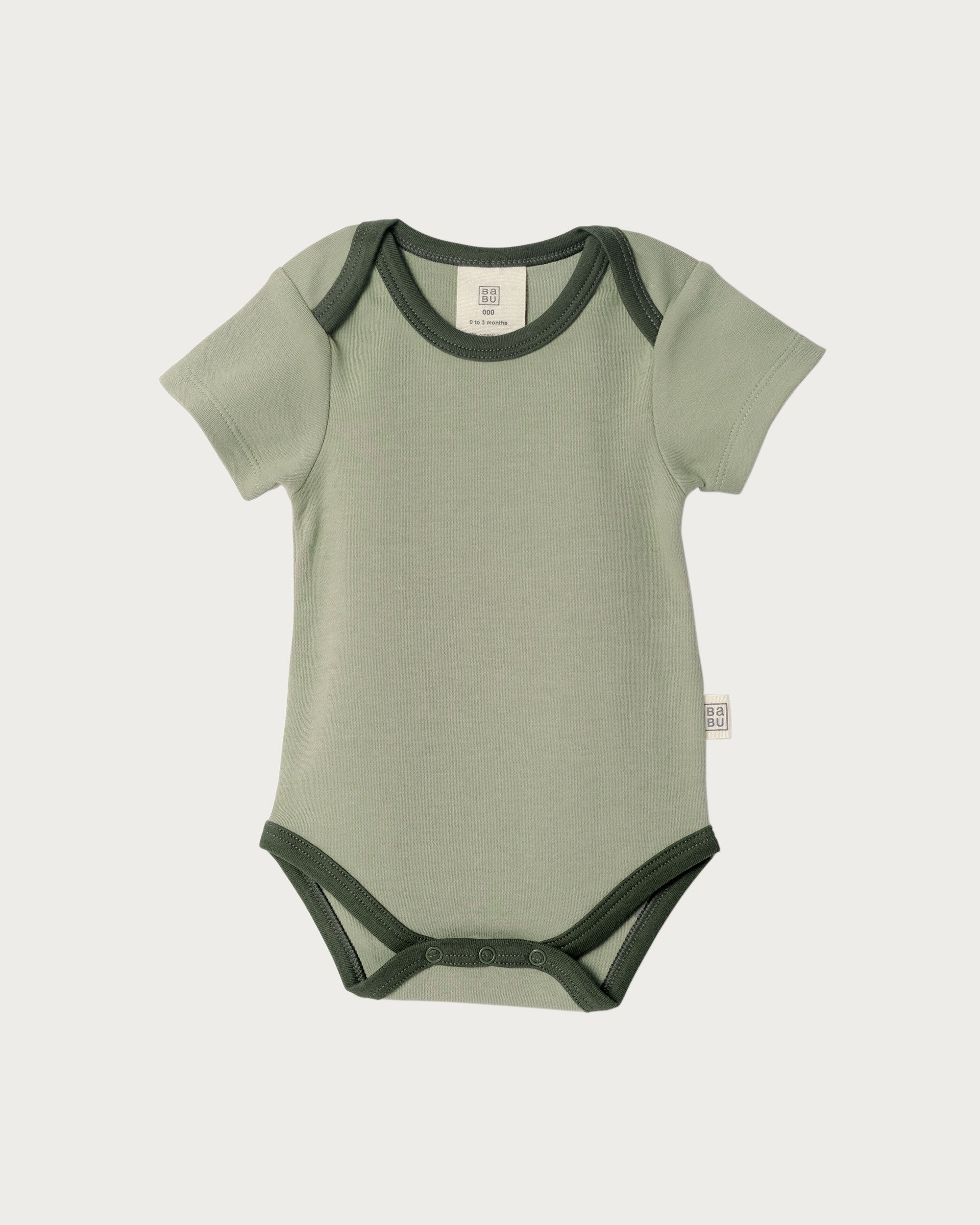 Short Sleeve Bodysuit - Sage Contrast