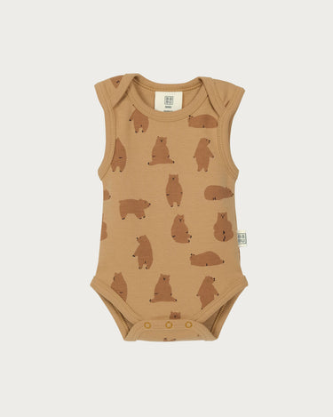 Cotton Singlet Bodysuit - Chubby Bear