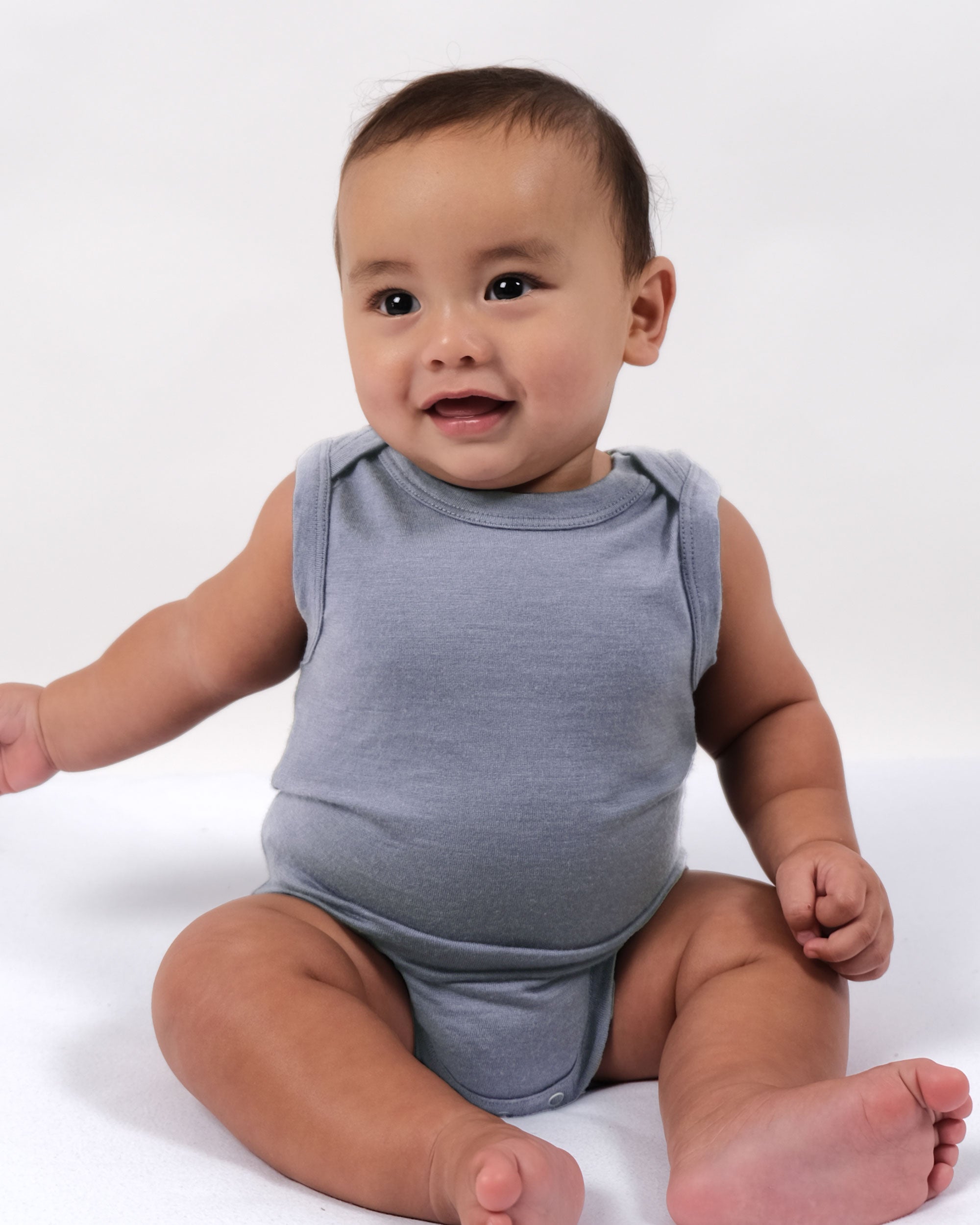 Merino Singlet Bodysuit - Periwinkle