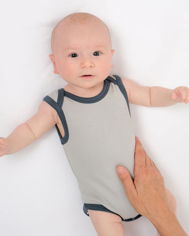Cotton Singlet Bodysuit - Sky Contrast