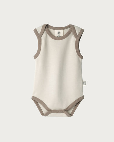 Cotton Singlet Bodysuit - Oat Contrast