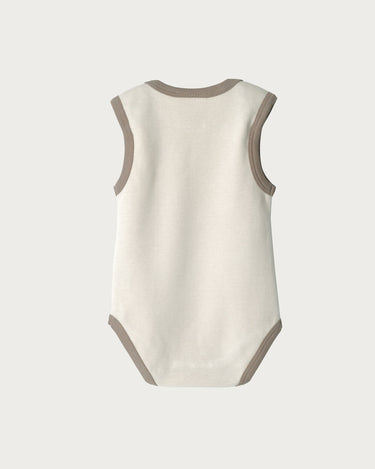 Cotton Singlet Bodysuit - Oat Contrast