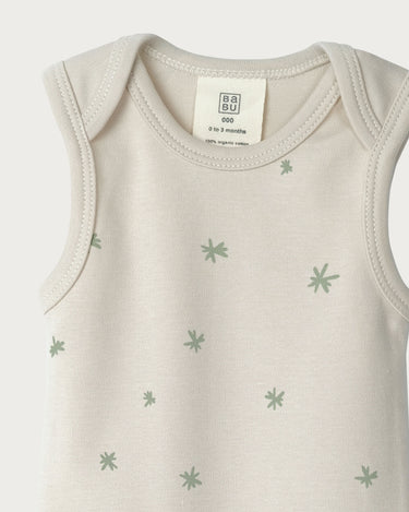 Cotton Singlet Bodysuit - Sage Star
