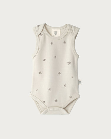 Cotton Singlet Bodysuit - Walnut Star