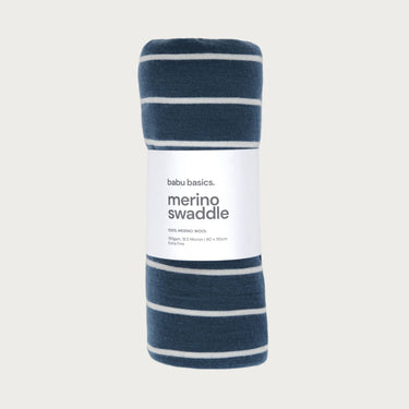 Merino Swaddle Wrap - Denim Stripe