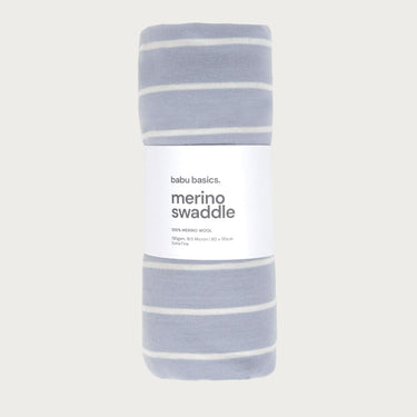 Merino Swaddle Wrap - Periwinkle Stripe