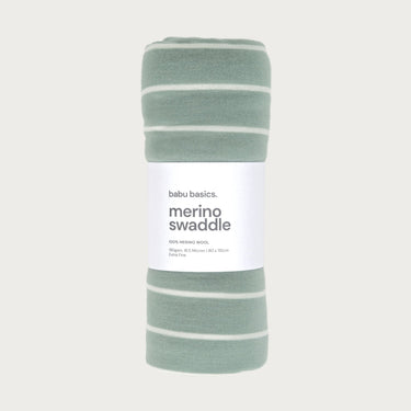 Merino Swaddle Wrap - Sage Stripe