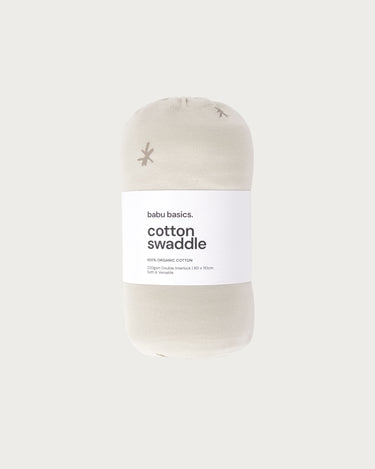 Cotton Swaddle Wrap - Walnut Star
