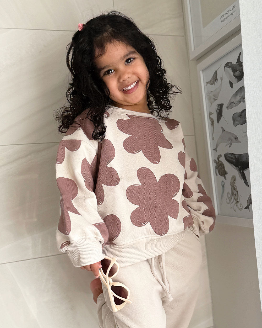 Sweatshirt - Mocha Floral