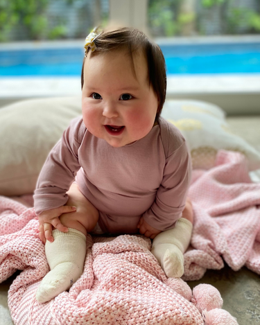 Long Sleeve Bodysuit | Blush - Merino & Me