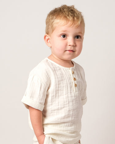 Muslin Frankie Grandpa Shirt - Vanilla
