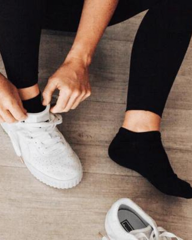 Womens Sneaker Sock Twin Pack | Black - Merino & Me