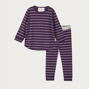 Merino Pyjama Set | Plum Stripe