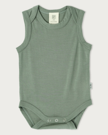 Merino Singlet Bodysuit - Sage