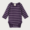 Babu Merino Long Sleeve Bodysuit - Plum Stripe