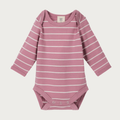 Babu Merino Long Sleeve Bodysuit - Blossom Stripe