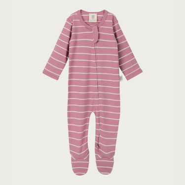 Merino Footed Onesie | Blossom Stripe