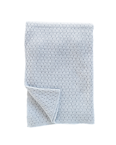 Merino Knit Blanket | Light Blue - Merino & Me