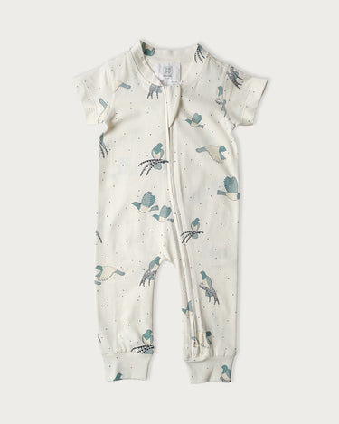 Cotton Short Sleeve Onesie - Kereru