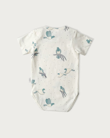 Cotton Short Sleeve Bodysuit - Kereru