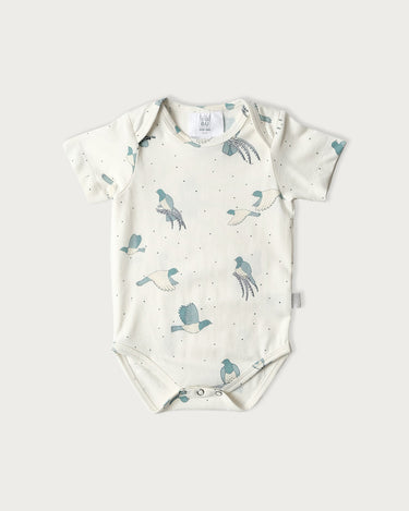 Cotton Short Sleeve Bodysuit - Kereru
