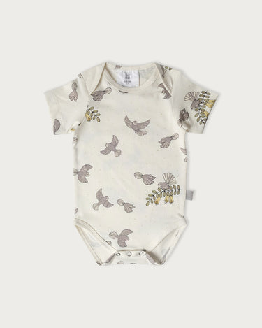 Cotton Short Sleeve Bodysuit - Piwakawaka