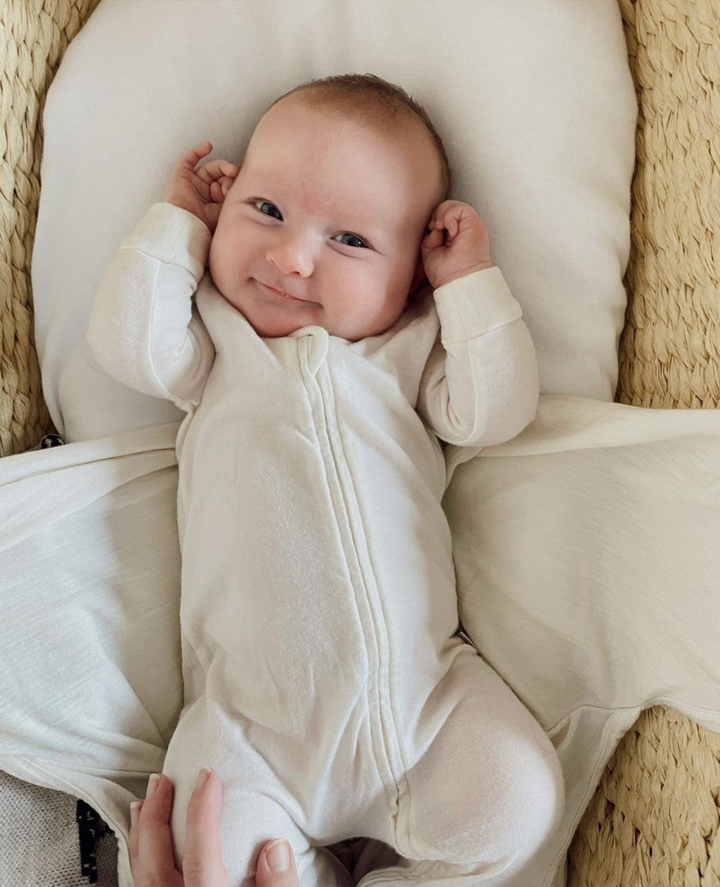Merino Footed Onesie - Cream