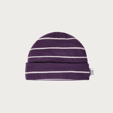 Merino Beanie - Plum Stripe