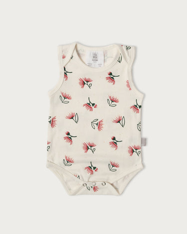 Cotton Singlet Bodysuit - Pohutukawa