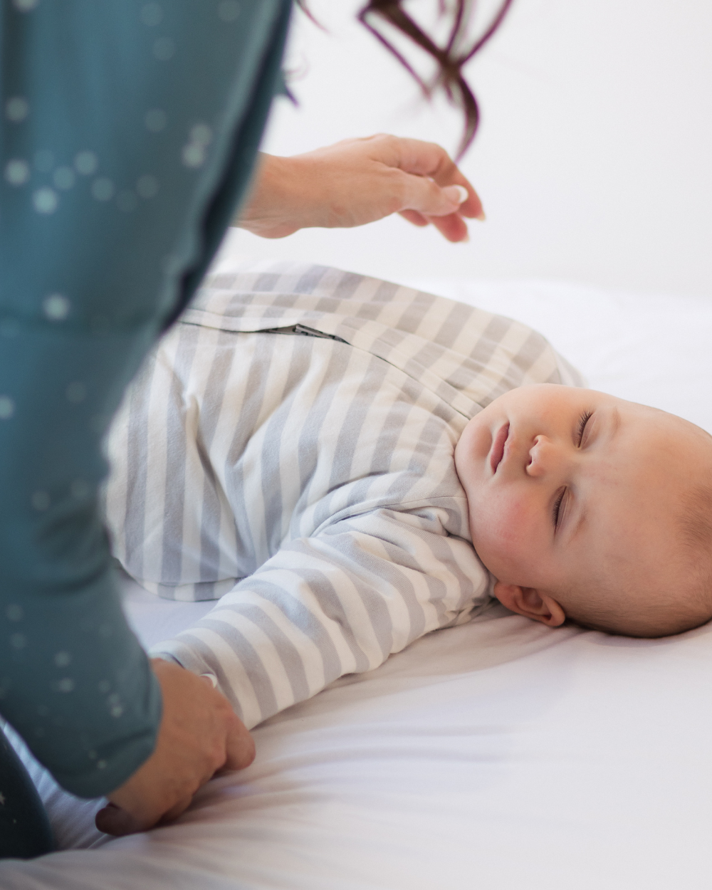 Duvet Sleep Sack with Sleeves - Pebble Stripe